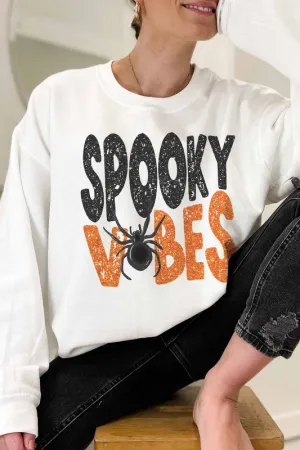 SPOOKY VIBES GRAPHIC SWEATSHIRT PLUS SIZE