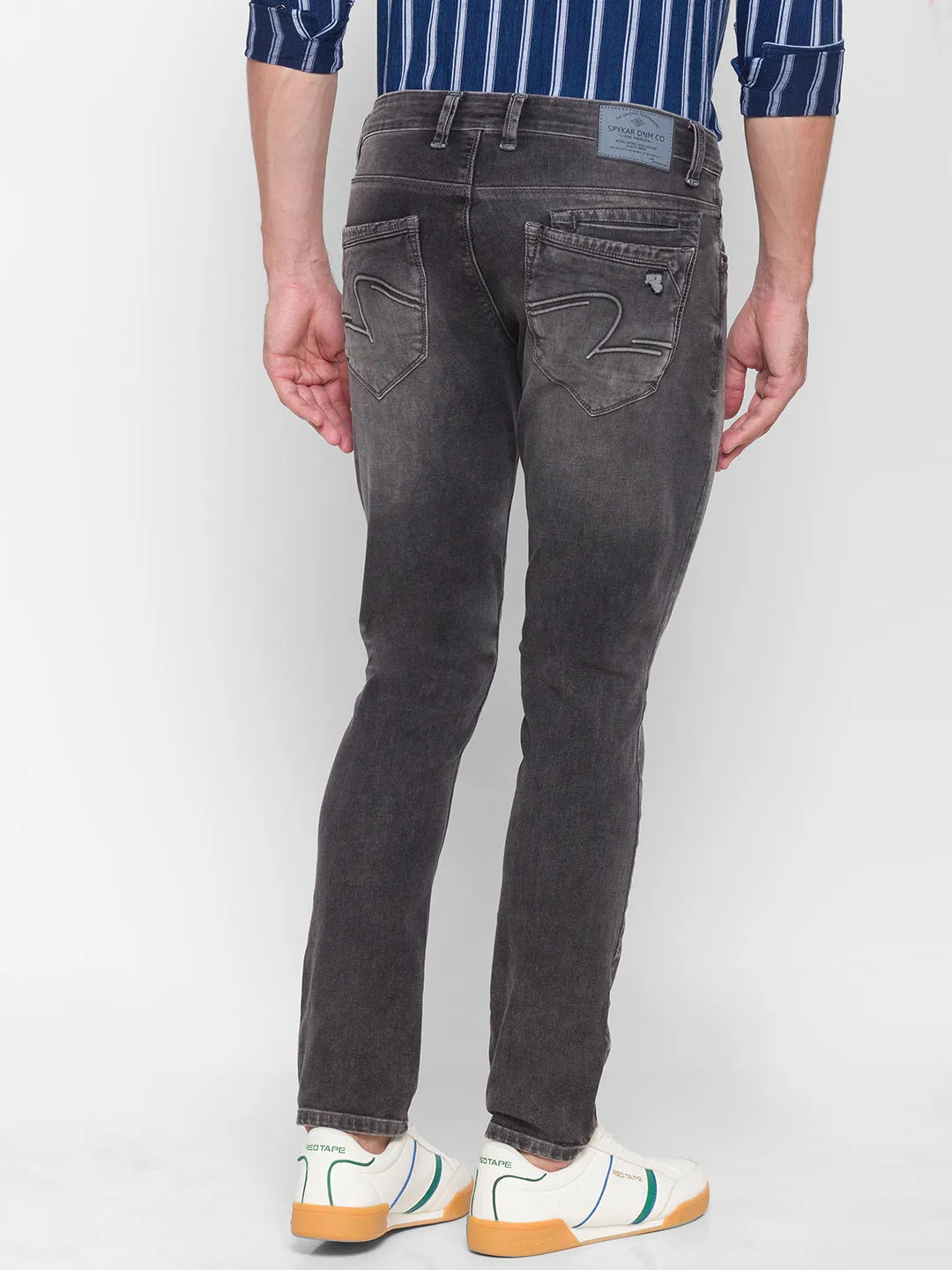 Spykar Grey Cotton Men Jeans (Skinny)