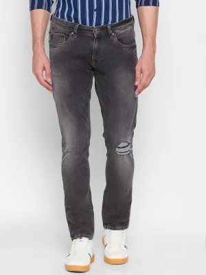 Spykar Grey Cotton Men Jeans (Skinny)