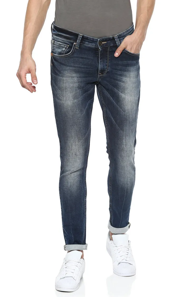 Spykar Men Blue Solid Super Skinny Fit Jeans