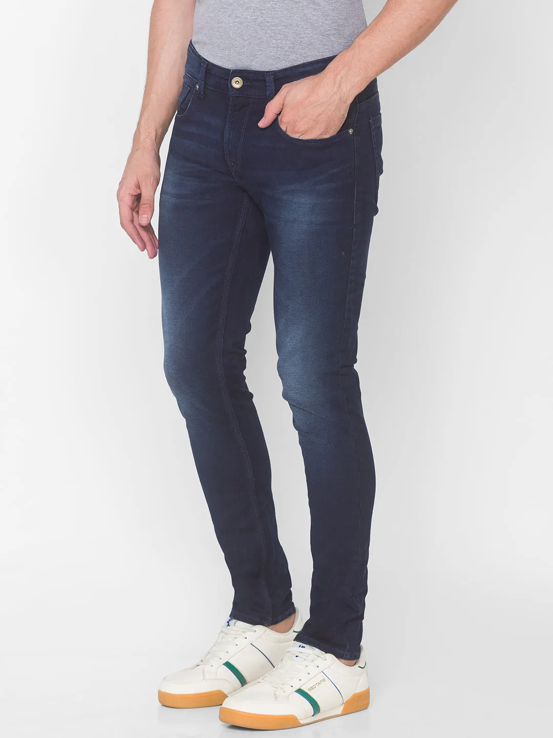 Spykar Men Indigo Cotton Jeans (Super Skinny)