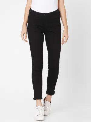 Spykar Women Black Cotton Skinny Fit Regular Length Jeans (Adora)