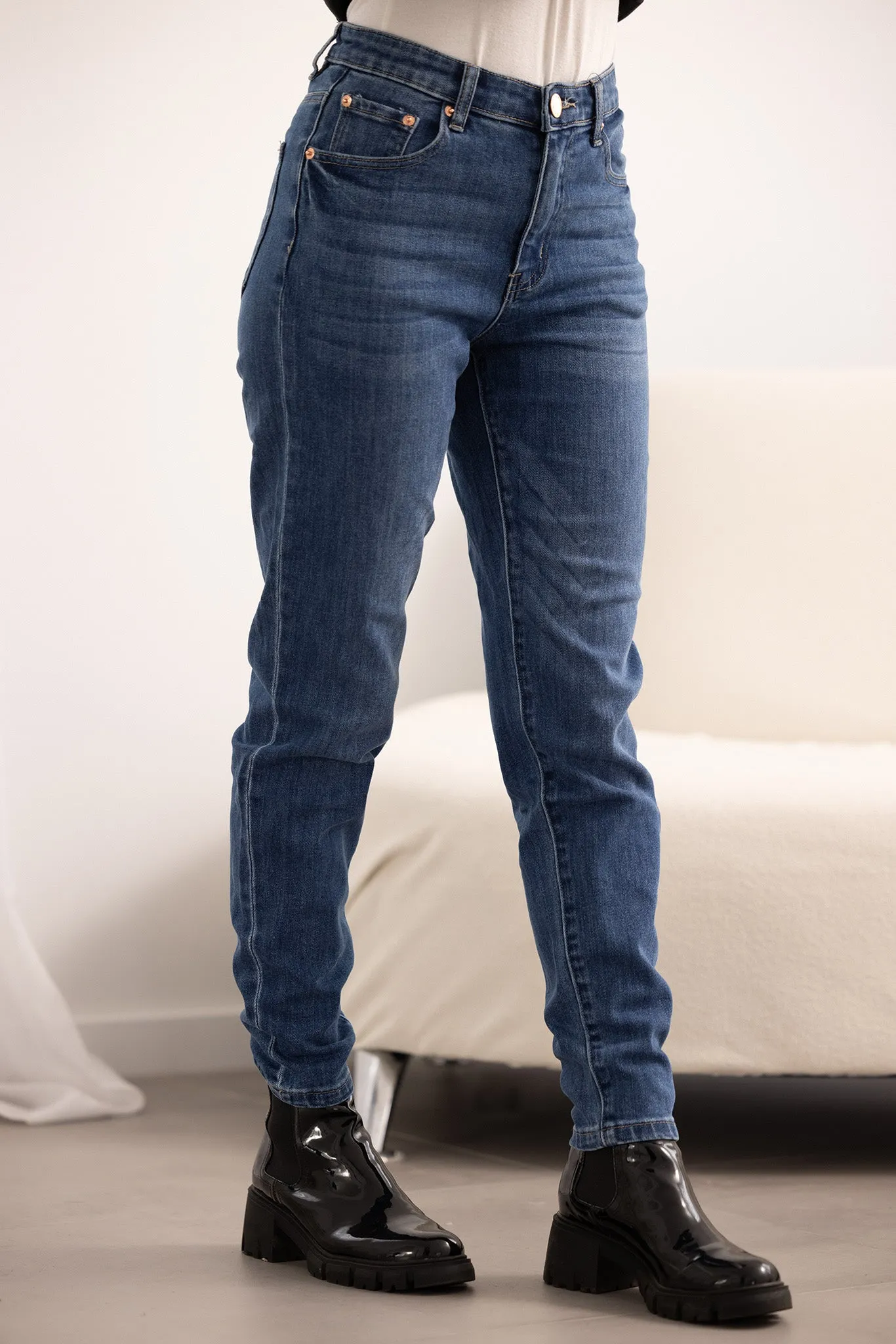 Straight Leg Denim Jeans