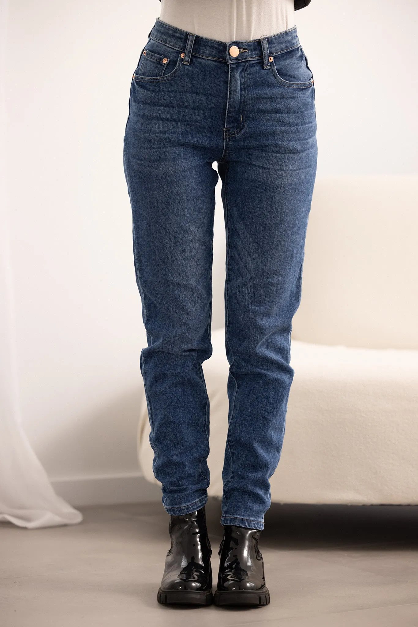 Straight Leg Denim Jeans