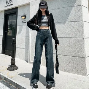 Straight Leg Loose Fit Simplicity High-Waisted Jeans