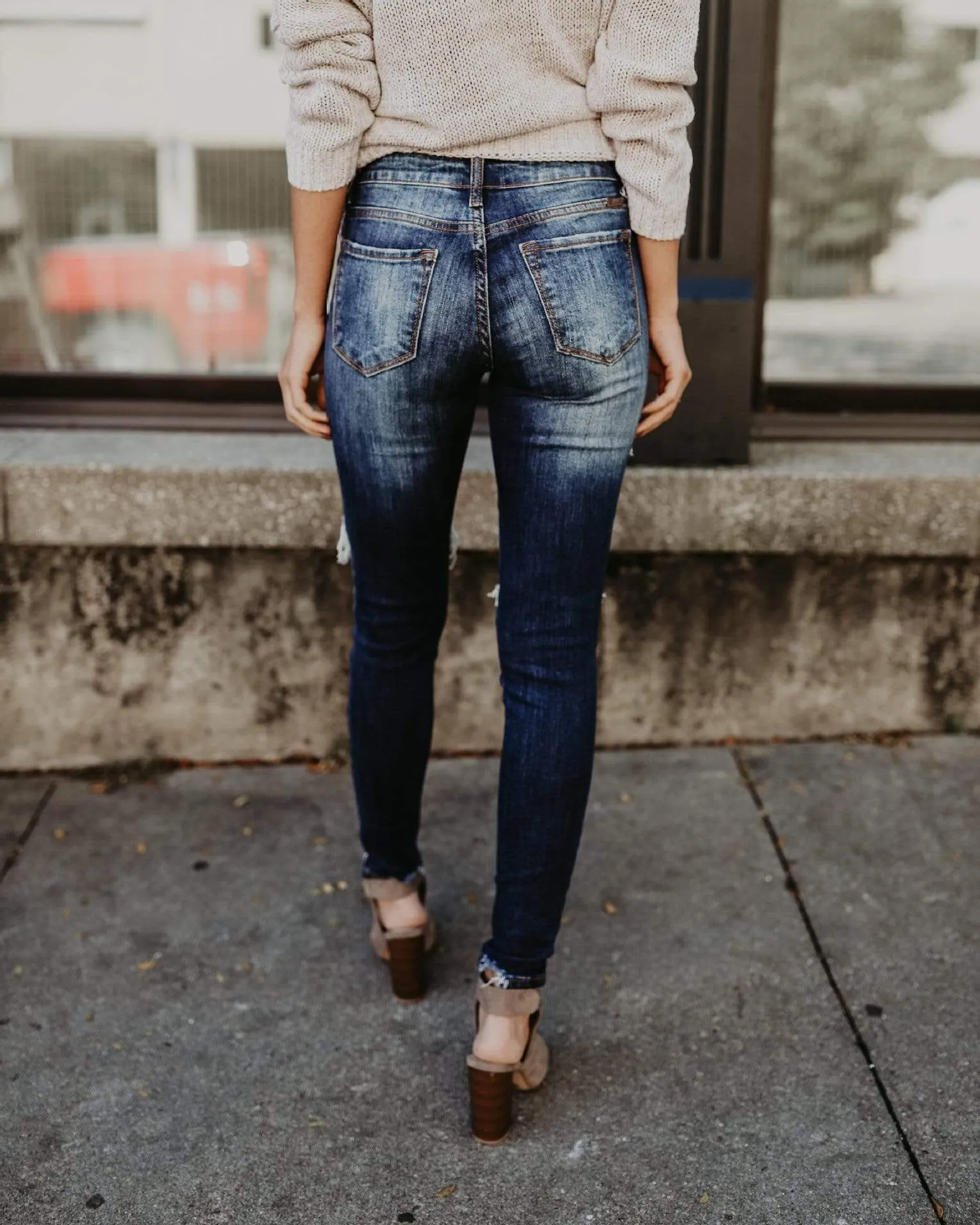 Stretch Ripped Denim Jeans