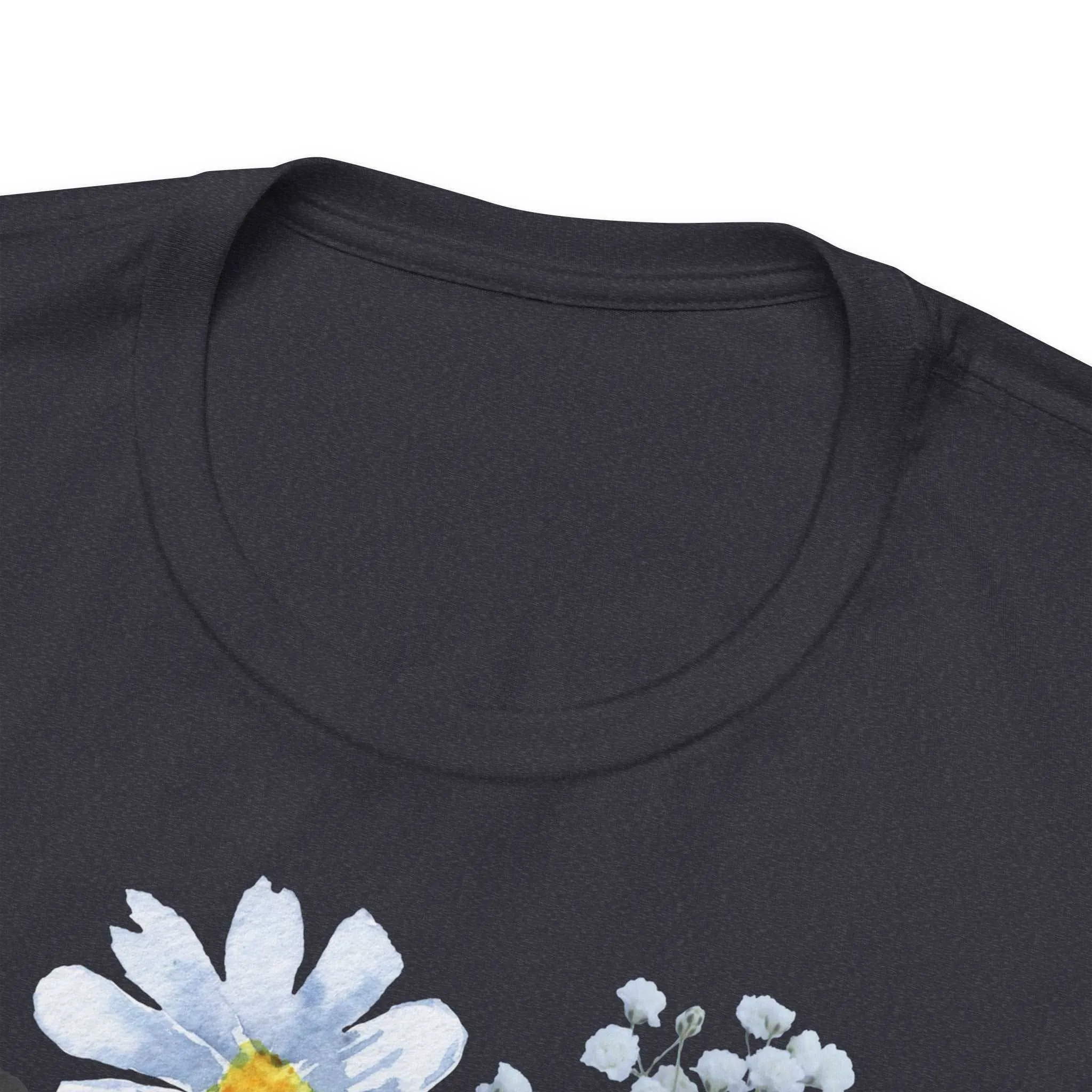 Unisex Vintage Gardening Style Blue Flower Jersey Short Sleeve Tee