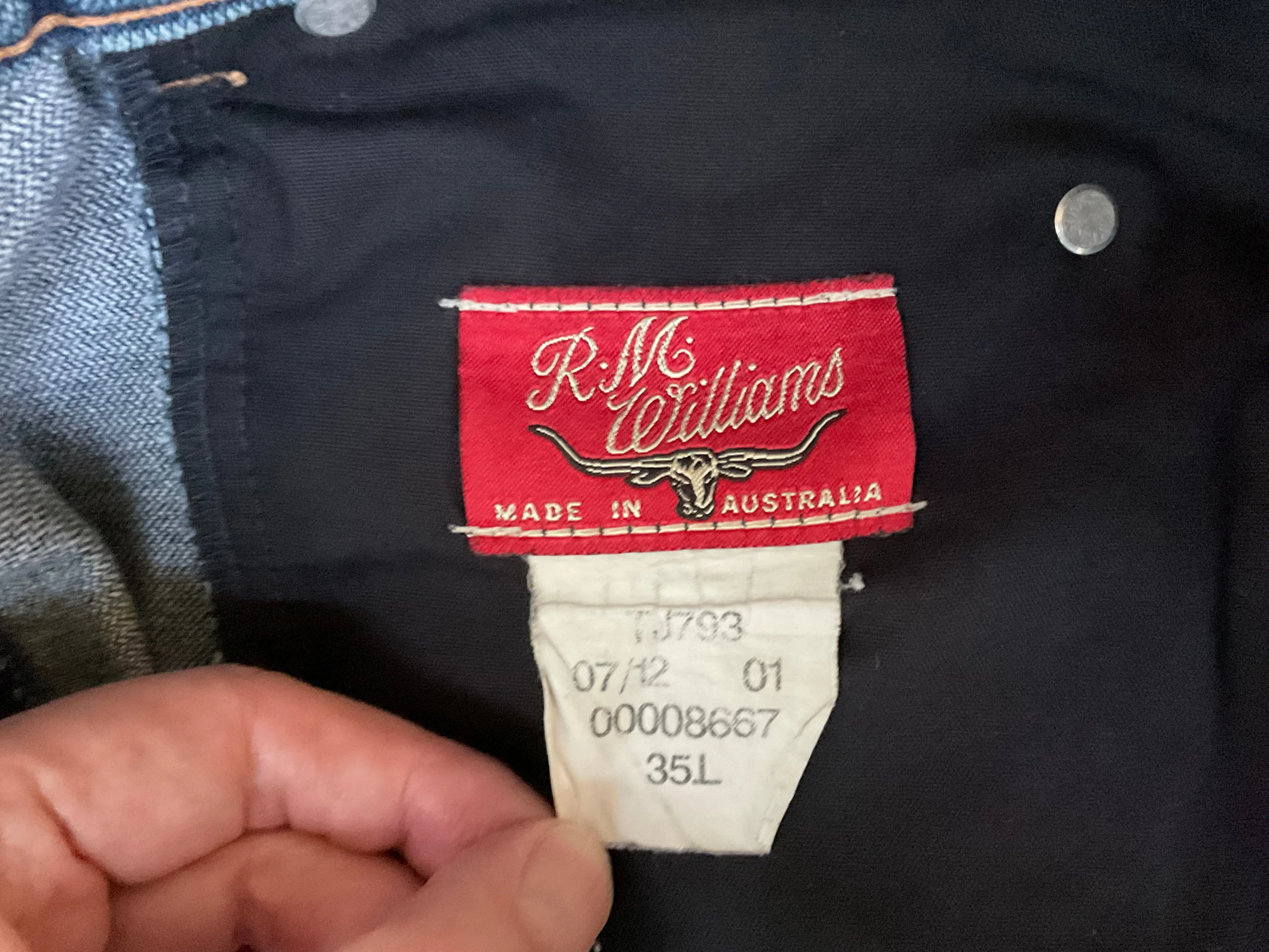 Vintage RM Williams denim jeans, 36”