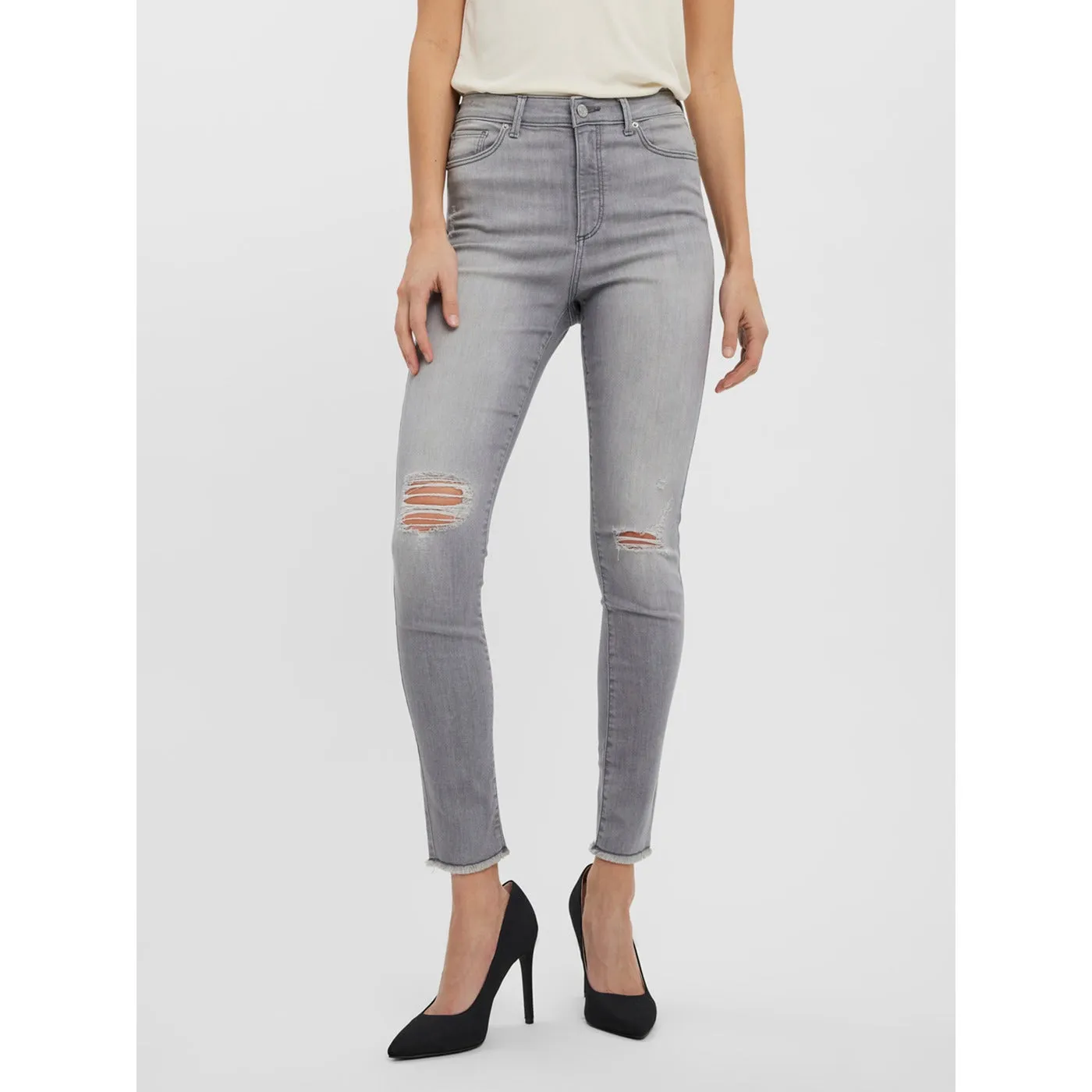 VM Skinny Ripped Grey Jeans