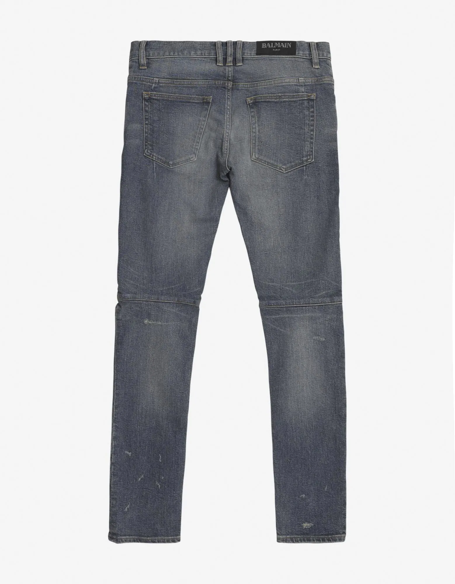 Wash Blue Skinny Biker Jeans