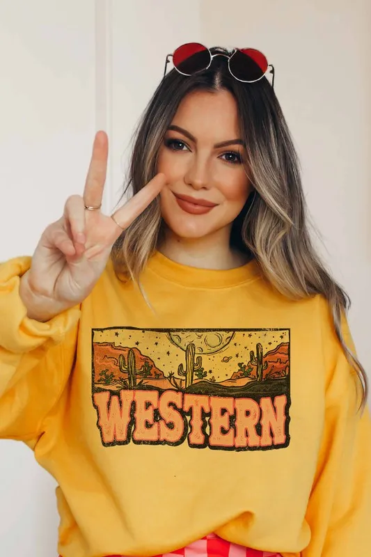 WESTERN GRAPHIC SWEATSHIRT PLUS SIZE