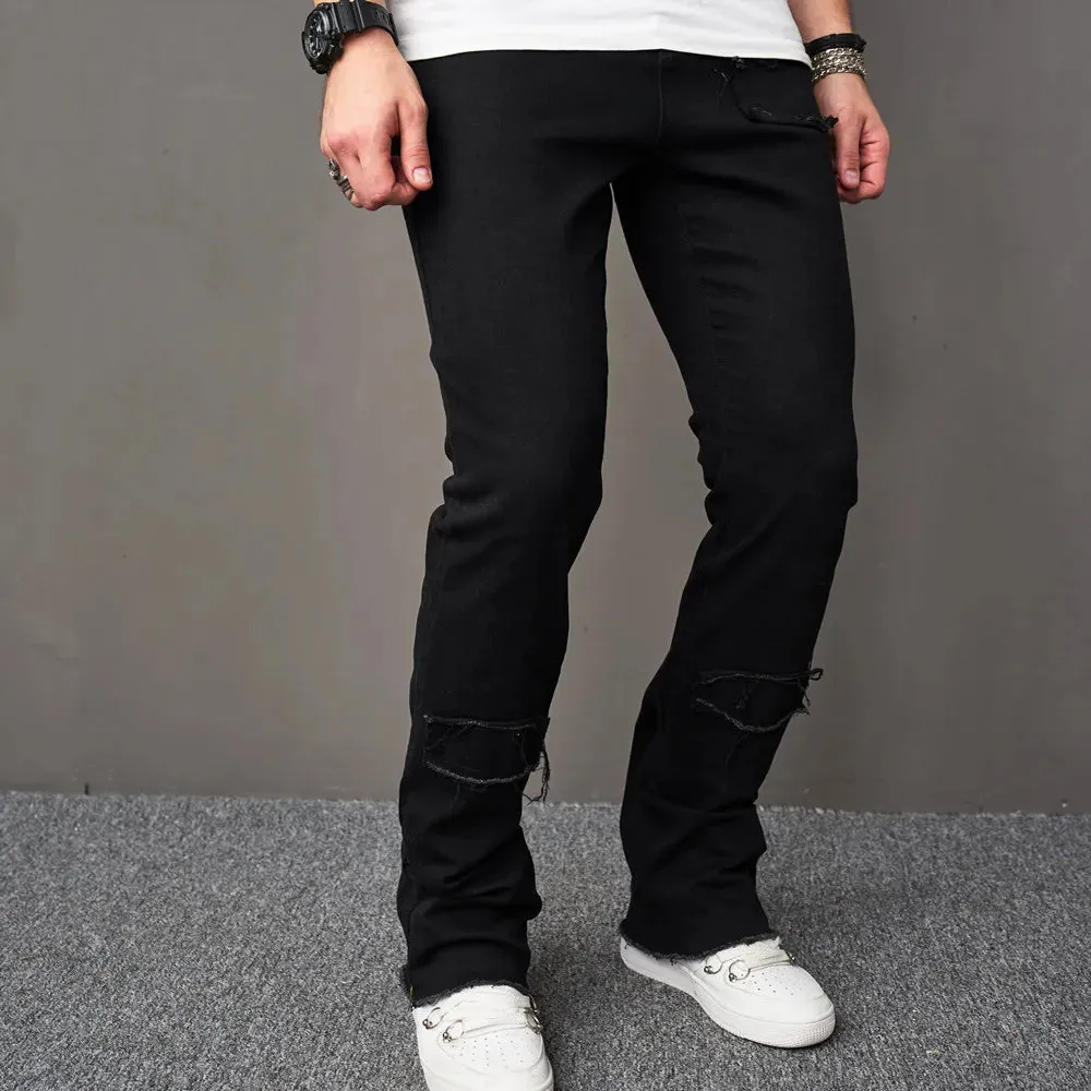 WIAOFELLAS Streetwear Stylish Ripped Men Black Skinny Pencil Jeans Male Stretch Slim Holes Casual Denim Trousers Men's Clothes